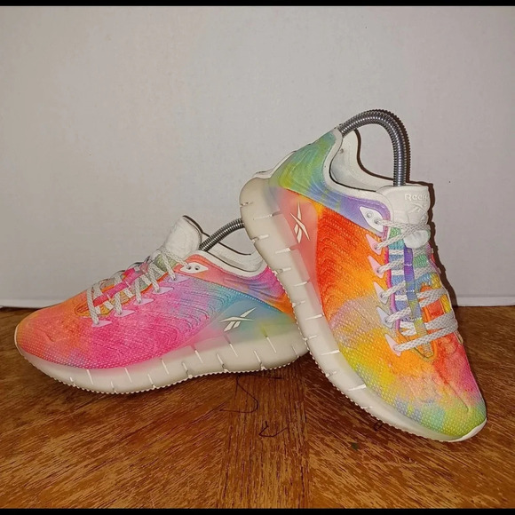 Reebok Zig Kinetica Pride Collection Men Running Shoes TieDye Sz 5.5 (155 Box 19 - Picture 1 of 10